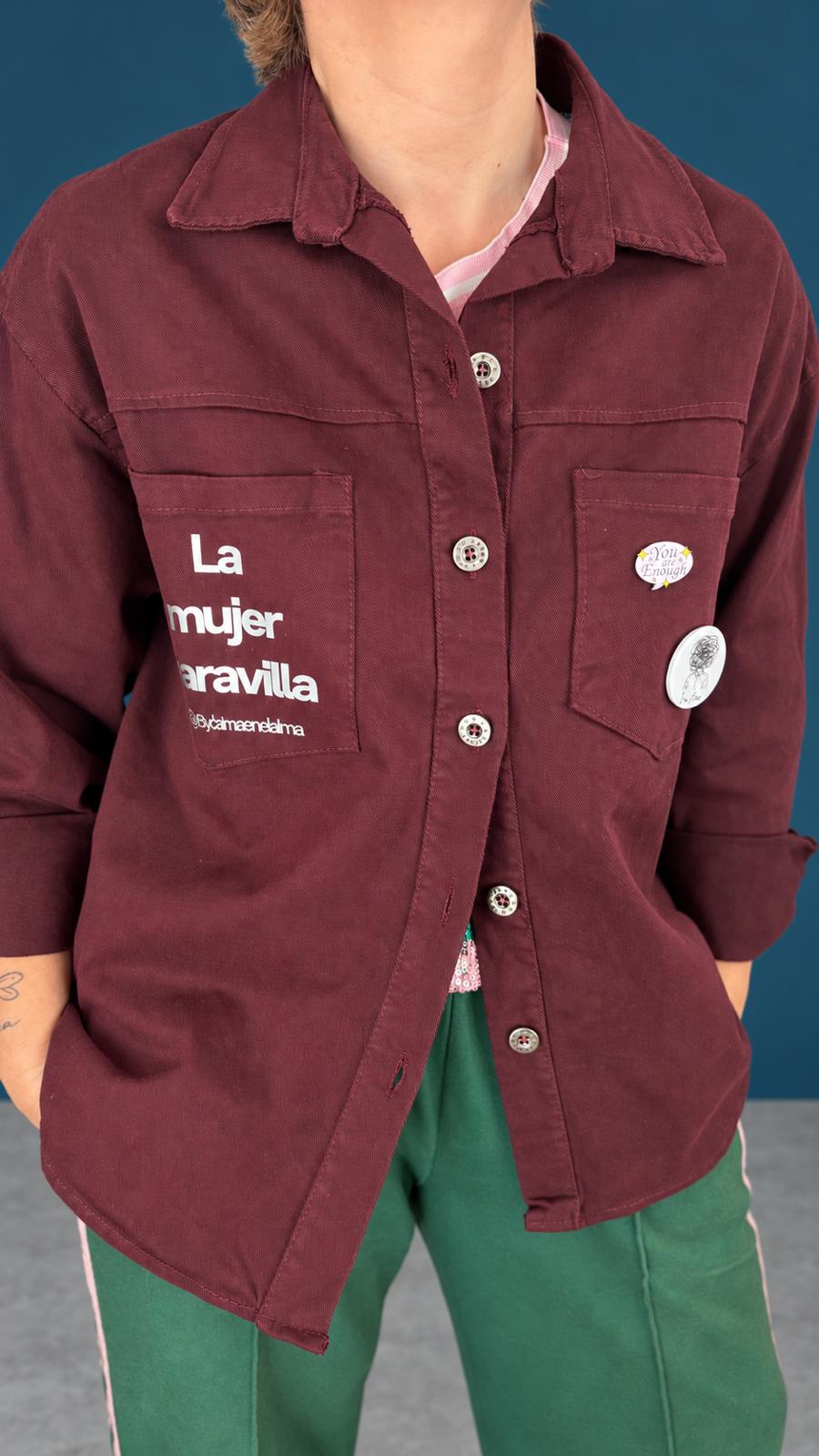 Sobrecamisa La Mujer Maravilla granate, talla única