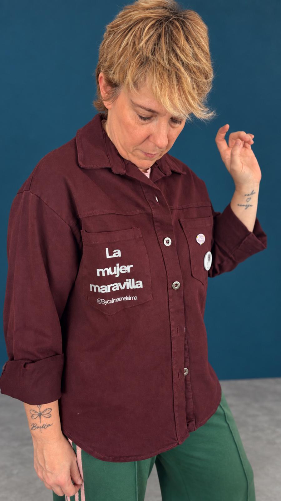 Sobrecamisa La Mujer Maravilla granate, talla única