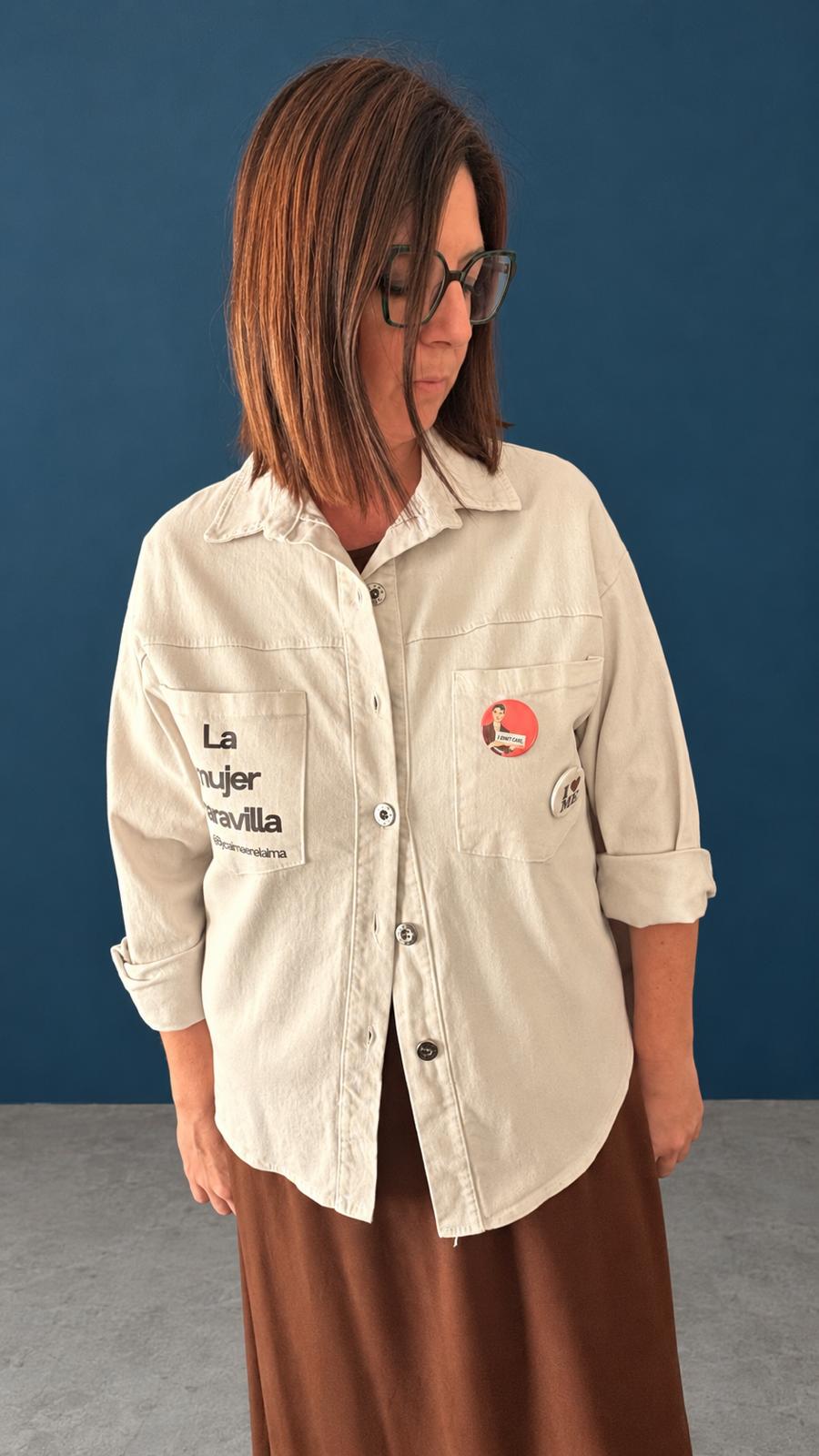 Sobrecamisa La Mujer Maravilla beige, talla única