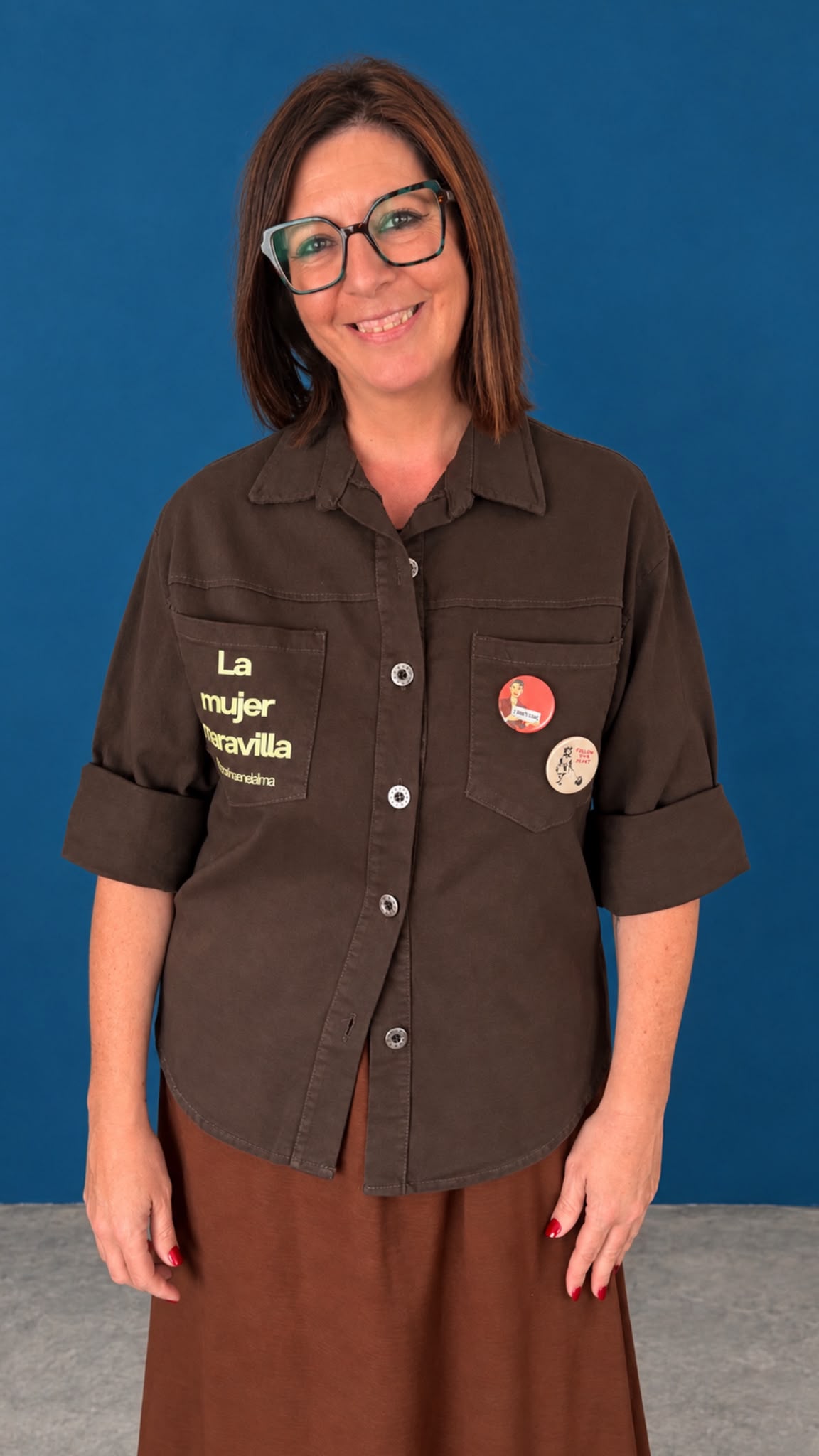 Sobrecamisa La Mujer Maravilla marrón chocolate, talla única